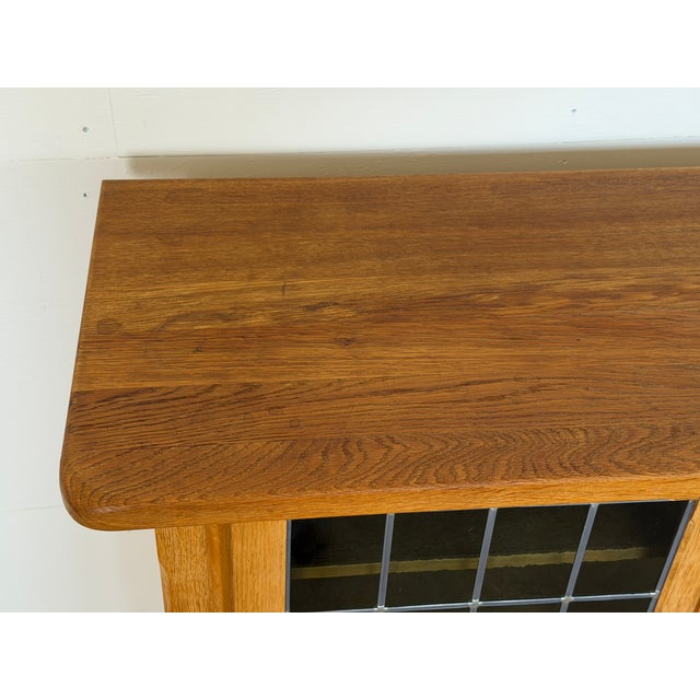 Mid-Century Danish Brutalist Oak Display Cabinet from Henning Kjærnulf, 1960s For Sale - Image 10 of 14