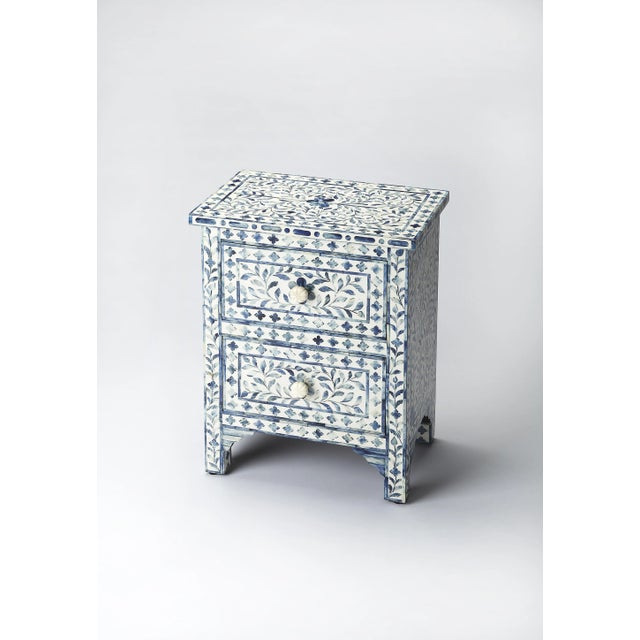 2020s Vivienne Bone Inlay Accent Chest, Blue For Sale - Image 5 of 5
