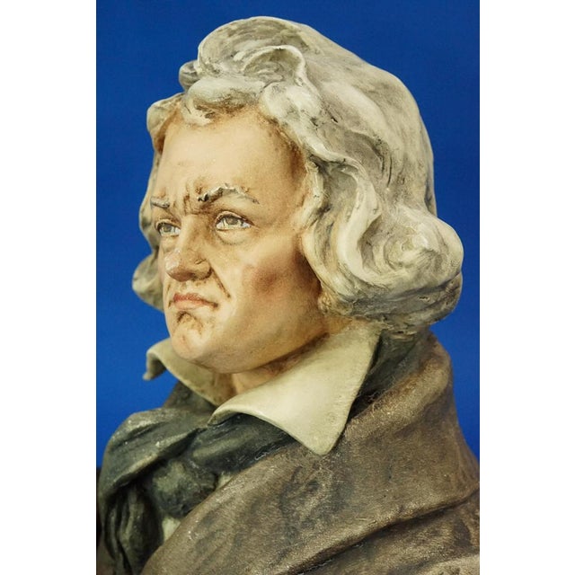 Ceramic Bust Sculpture of Composer Ludwig Beethoven by Antonio Borsato, Italy, 20th Century For Sale - Image 18 of 18