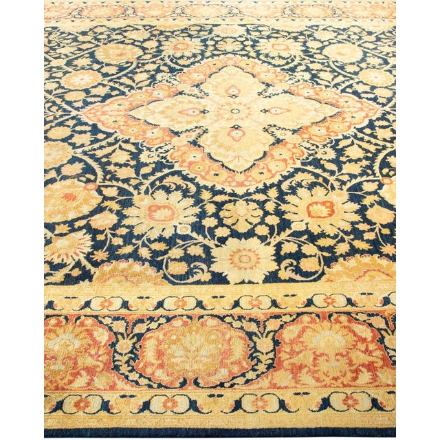 Solo Rugs Vintage Moroccan Hand Knotted Wool Area Rug, Navy Blue - 7'10" X 9'10" For Sale - Image 4 of 9
