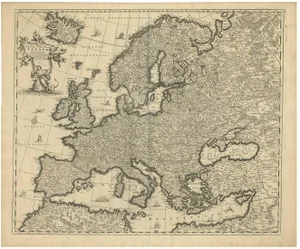 Map of Europe by Frederick De Wit, 1690