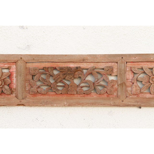 Rustic Rouge, Antique Architectural Panel For Sale - Image 4 of 6