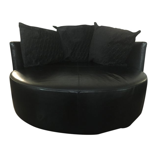 Fendi Casa Black Stingray Leather Circular Sofa Chairish