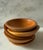 Set of 5 vintage hand turned wood salad bowls made by Munising Woodenware in Munising, Michigan. Branded on the bottom.