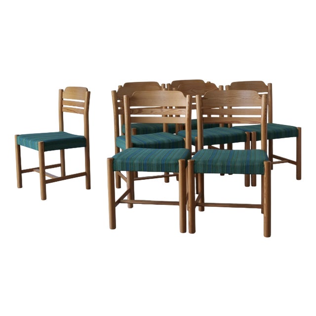 Scandinavian Pine Dining Chairs, 1960s, Set of 8 For Sale
