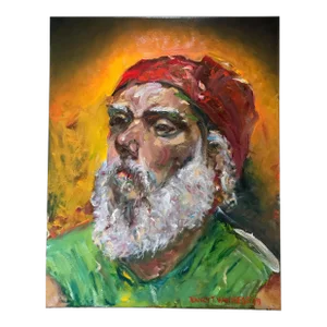 Portrait of a Man, Contemporary Expressionist Oil Paintings, by Van Ness