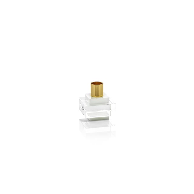 Our taper holder's polished crystals refract the glow of candles into brilliant sparks of light. It is crafted of thick,...