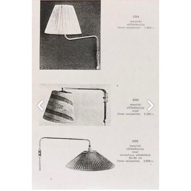 Adjustable Wall Light in Brass and Rattan by Valinte Finland, 1950s For Sale - Image 10 of 11