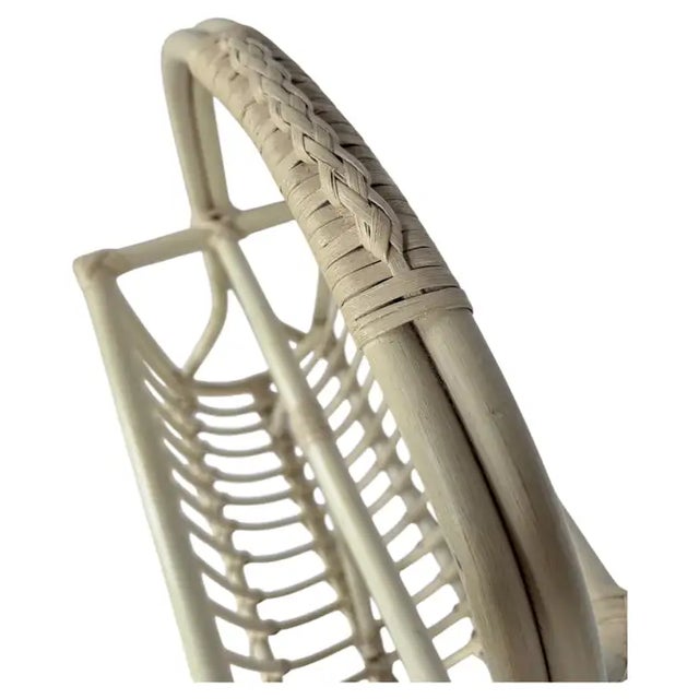Wood Mid Century Modern Sculptural Bamboo Magazine Rack Holder, Franco Albini Style For Sale - Image 7 of 10
