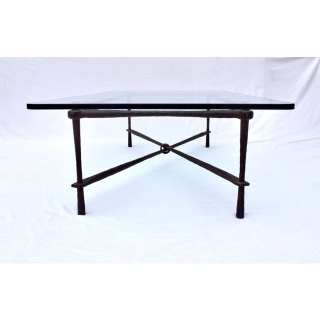 Custom American Bronze & Glass Coffee Table by Carole Gratale 20th Century For Sale - Image 13 of 14