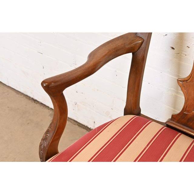 Wood Henredon Chippendale Carved Mahogany Dining Chairs, Set of Ten For Sale - Image 7 of 11