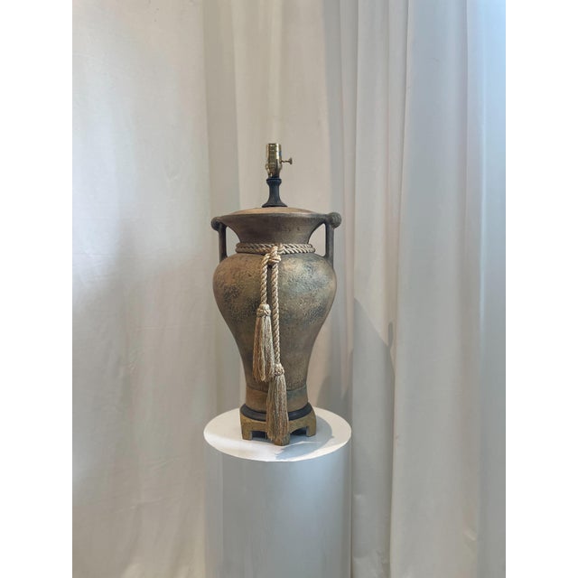 Ceramic Antique Pair of Porcelain Chinoiserie Beige Ginger Jar Table Lamps For Sale - Image 7 of 7