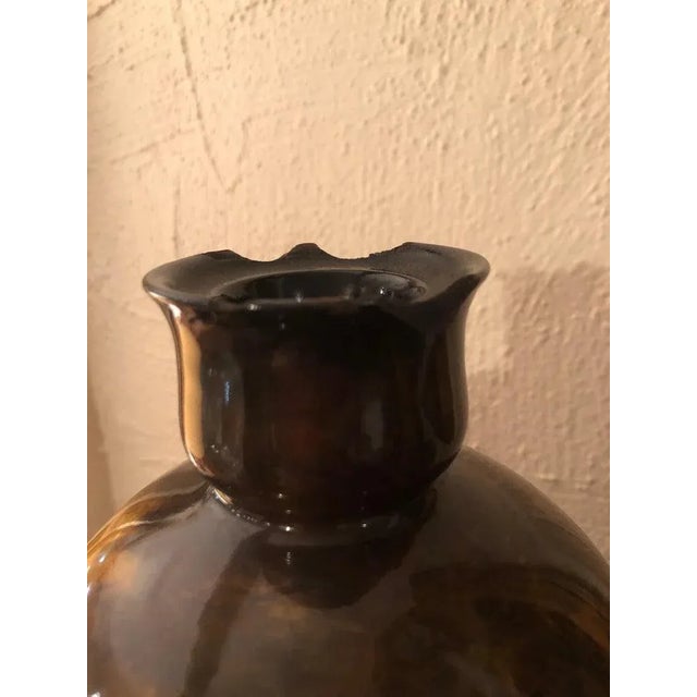 Brown 1980s Royal Doulton Hand Painted Glazed Vase For Sale - Image 8 of 13