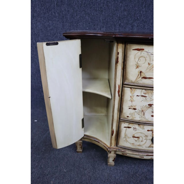 Wood Italian Style Cream Decorated Commode For Sale - Image 7 of 8