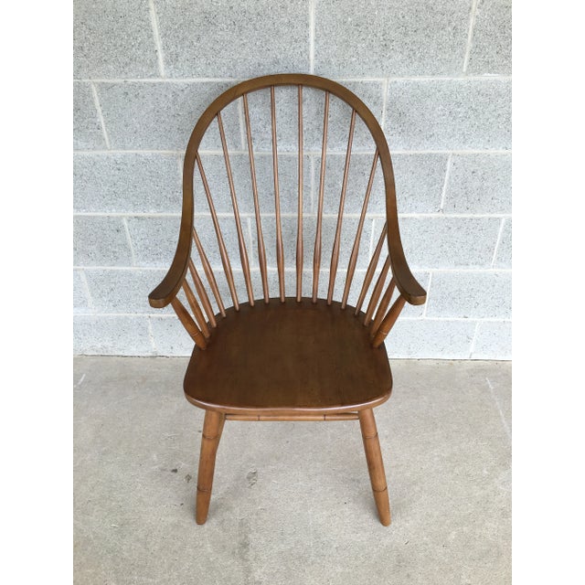 English Ethan Allen Maple Hoop Back Arm Chair For Sale - Image 3 of 7