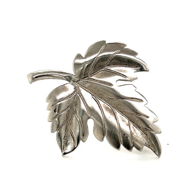 1990s 1990s Tiffany & Co Estate Leaf Brooch Pin Sterling Silver For Sale - Image 5 of 12