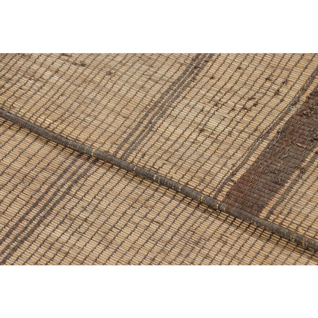 Animal Skin Vintage Tuareg Mat Runner in Brown and Beige With Vertical Geometric Patterns For Sale - Image 7 of 7