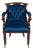 Biedermeier Armchair with Blue Velvet Upholstery For Sale