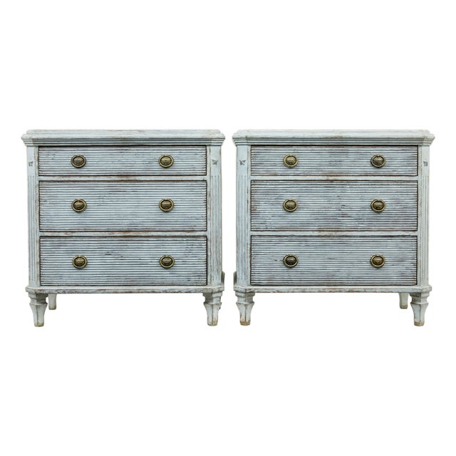 Swedish Hand-Painted Chests of Drawers, 1880, Set of 2 For Sale