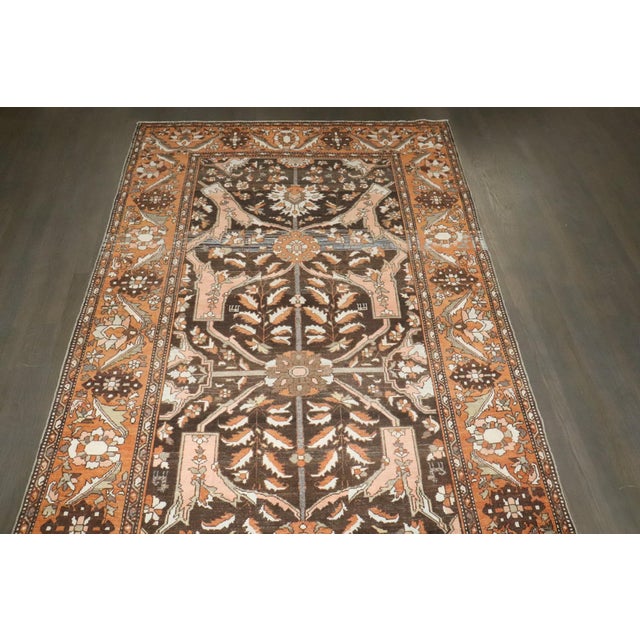Early 20th Century Antique Brown Bakhtiari Corridor Runner - 5'2" x 15'6" For Sale - Image 5 of 10