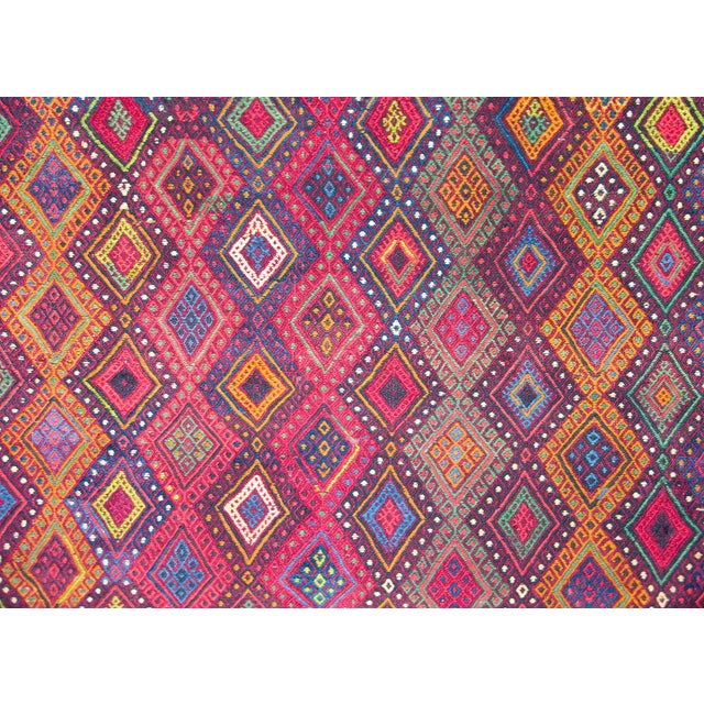 Vintage Uzbek Sumak Rug For Sale - Image 14 of 15
