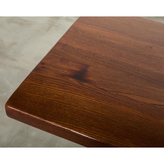 Brown Monumental Country French Oak Farmhouse Triple Pedestal Dining Table For Sale - Image 8 of 18