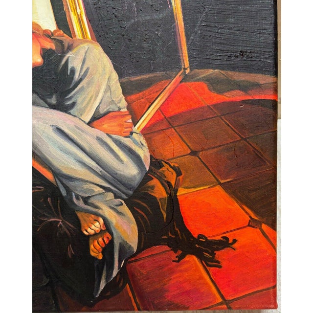 Textile Original Piot Brehmer 'woman Sleeping' Contemporary German Realism Oil Painting For Sale - Image 7 of 10