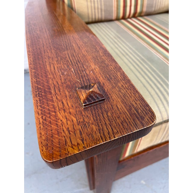 Late 20th Century Handcrafted Slatted Mission Oak Lounge Chairs For Sale - Image 15 of 16