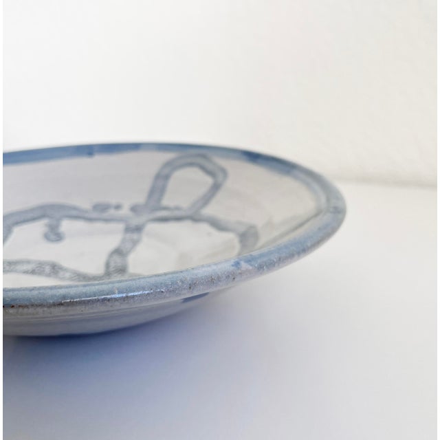 Mid 20th Century Mid-Century Blue Abstract Studio Pottery Bowl For Sale - Image 5 of 9