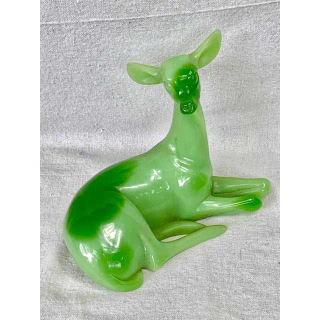 Vintage Green G Ruggeri Deer Figurine For Sale - Image 4 of 12