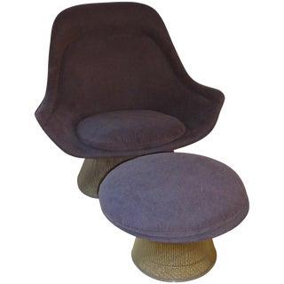 Vintage Warren Platner Knoll Easy Chair & Ottoman For Sale