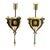 Pair of Roman Neoclassical Gilt and Bronze Candle Sconces With Arrow Motif For Sale