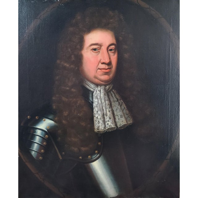 Exceptional 18th century oil painting of a gentleman in armor. This painting previously appeared at a Christie's auction...