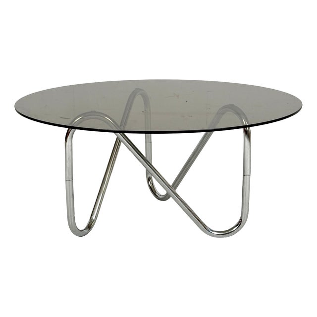 French Tubular Steel Coffee Table, 1970s For Sale