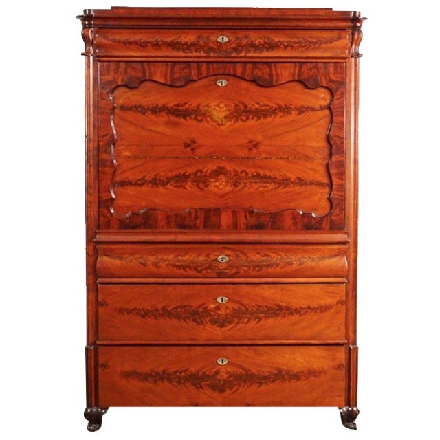 Louis Philippe Brown Chest of Drawers For Sale
