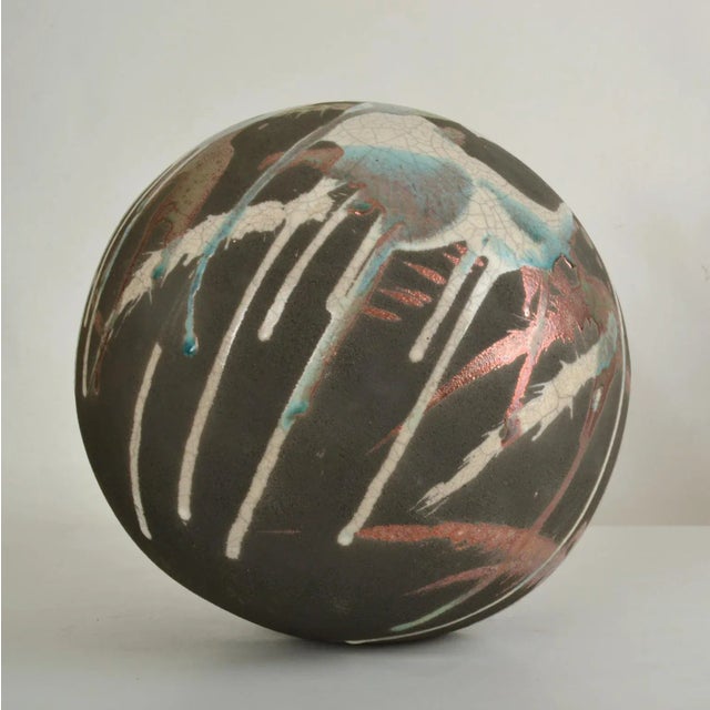 1980s Abstract Spherical Ceramic Sculpture For Sale - Image 5 of 10