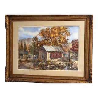 "Wall of Fire" New Mexico Original Watercolor by Stefan Kramer For Sale