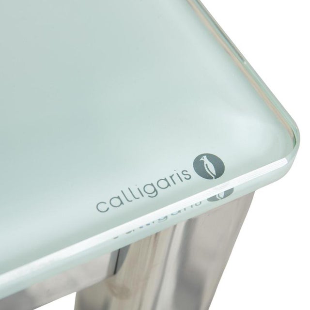 Glass Silver and Glass Dining Table from Calligaris For Sale - Image 7 of 11