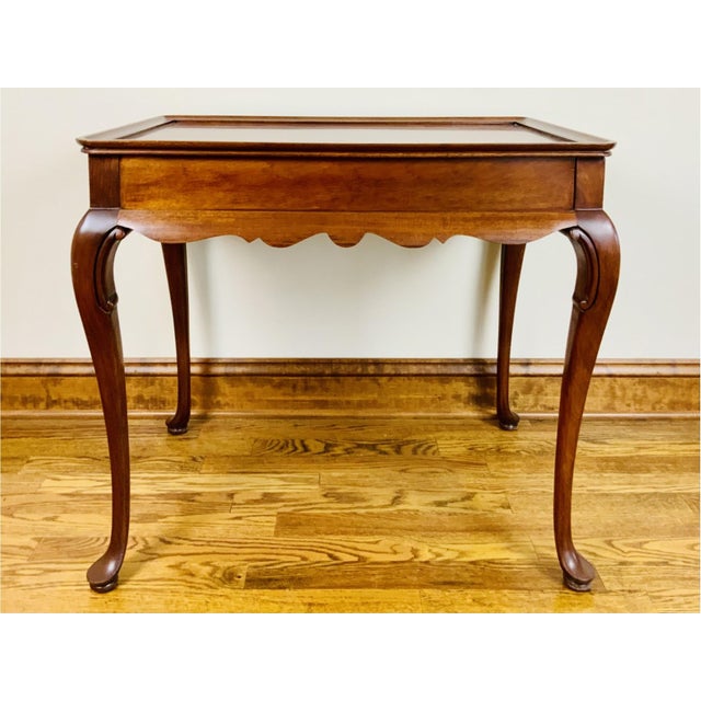 Vintage Queen Anne Style Mahogany Tea Table For Sale - Image 4 of 10