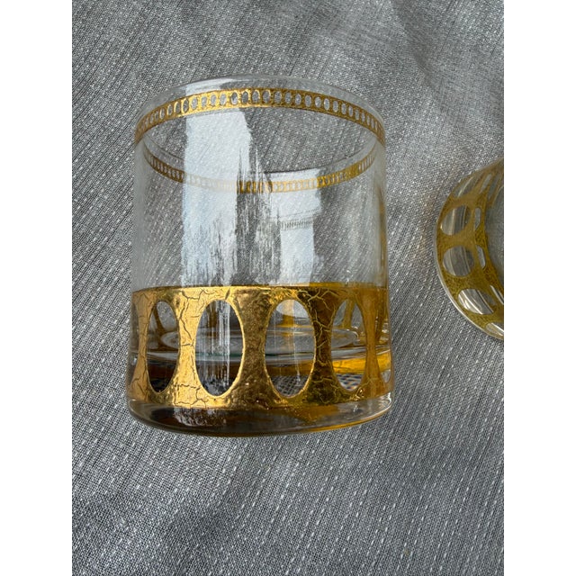 Culver Ltd. Vintage Culver Antigua 22k Gold Lowball Glasses Set of 3 For Sale - Image 4 of 13