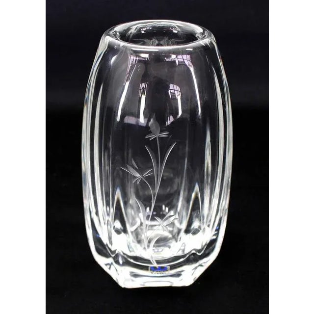 Mid 20th Century Vintage Swedish Kosta Crystal Vase For Sale - Image 5 of 7