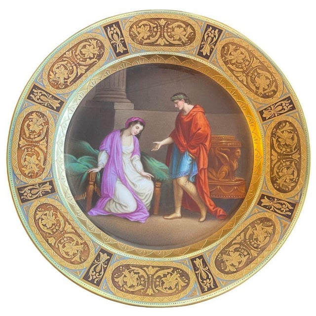 Late 19th Century Set of 6 Royal Vienna Porcelain Plates W/ Hand-Painted Scenes. Late 19th Century For Sale - Image 5 of 11