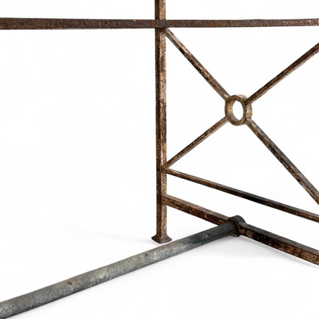Vintage Iron Table With Stone Top For Sale In Los Angeles - Image 6 of 7