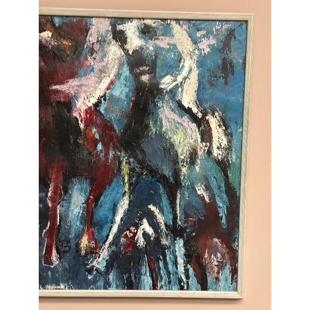 E. L. Höglund, Häst, 1950s, Oil Painting on Canvas, Framed For Sale - Image 6 of 18
