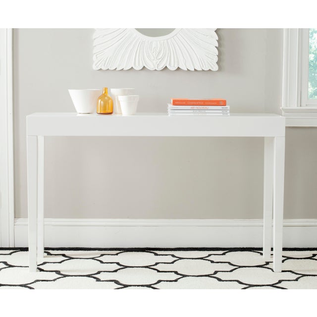 Mid Scandinavian Lacquer Console Table in White For Sale - Image 4 of 5