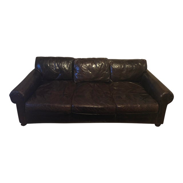 Restoration Hardware Luxe Lancaster Leather Couch Chairish