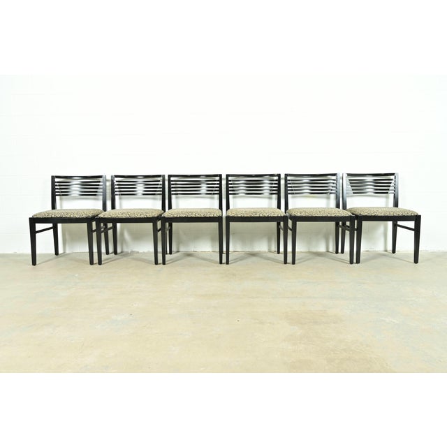 An exceptional set of six iconic Postmodern dining chairs By Joseph and Linda Ricchio for Knoll USA, Circa Early 21st...