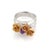 Three Roses & Amethyst 18k White & Yellow Gold Ring - Size 7 For Sale - Image 4 of 6