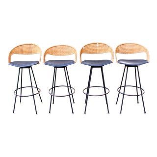 Mid Century Bar Stools Attributed to Arthur Umanoff - 4 For Sale