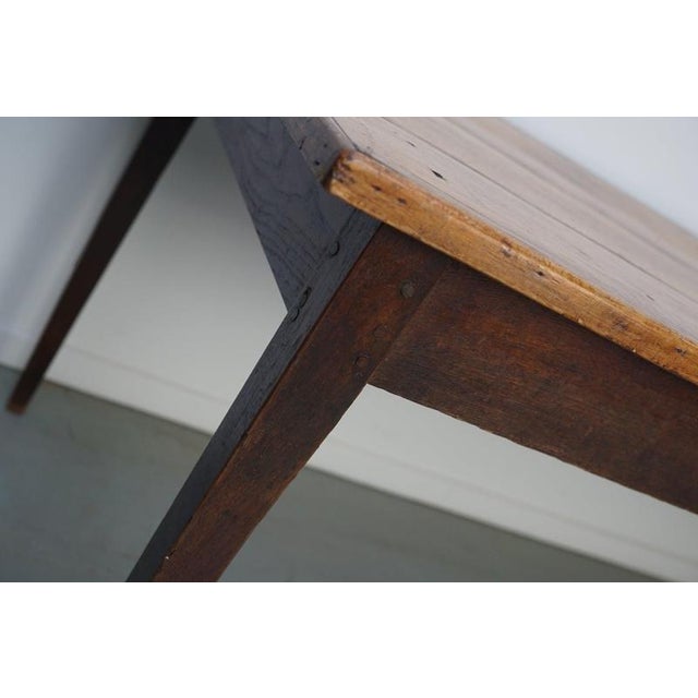 Brown Early 20th Century French Rustic Oak Farmhouse Dining Table For Sale - Image 8 of 18